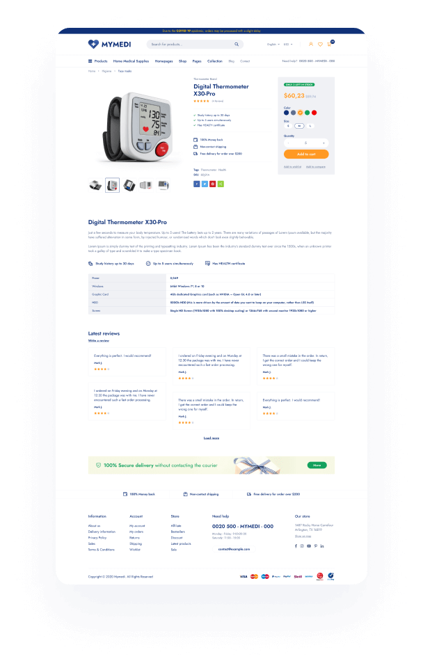 Product without tabs